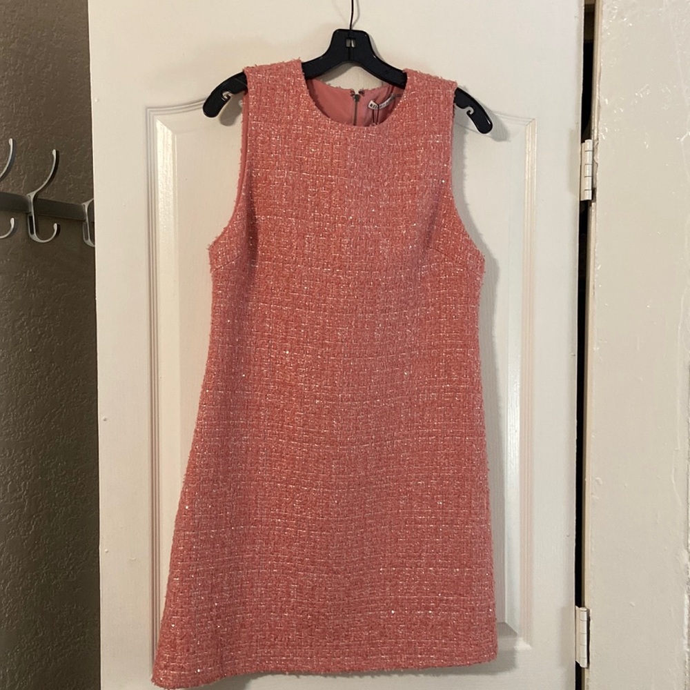Alice + Olivia Rose Tweed Sleeveless Shift